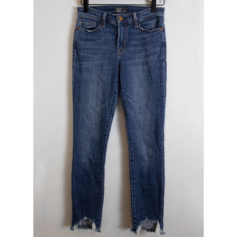Medium Wash Abercrombie & Fitch Harper Low Rise Ankle Jean - 0